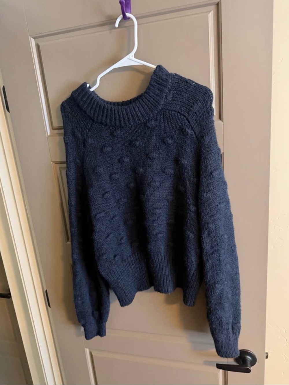 Universal Thread Navy Textured Crewneck Sweater